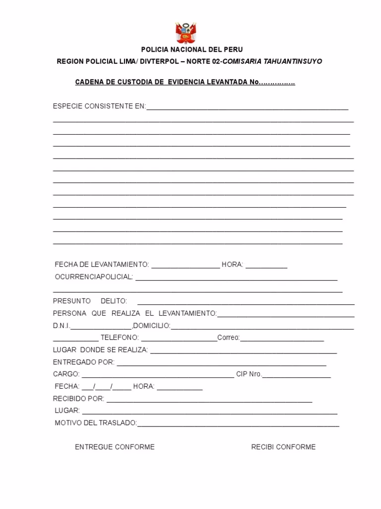 ¿Cuál es la pena por alteración de la cadena de custodia?