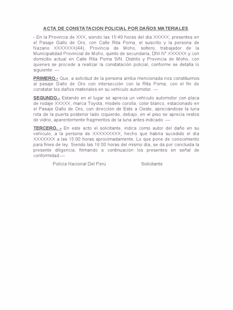 ¿Qué se puede demostrar con las copias de las actas policiales?