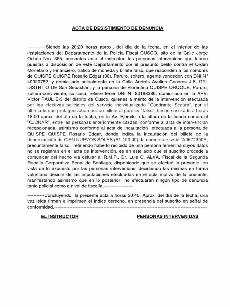 ¿Es posible el desistimiento de una denuncia ante la autoridad de trabajo?
