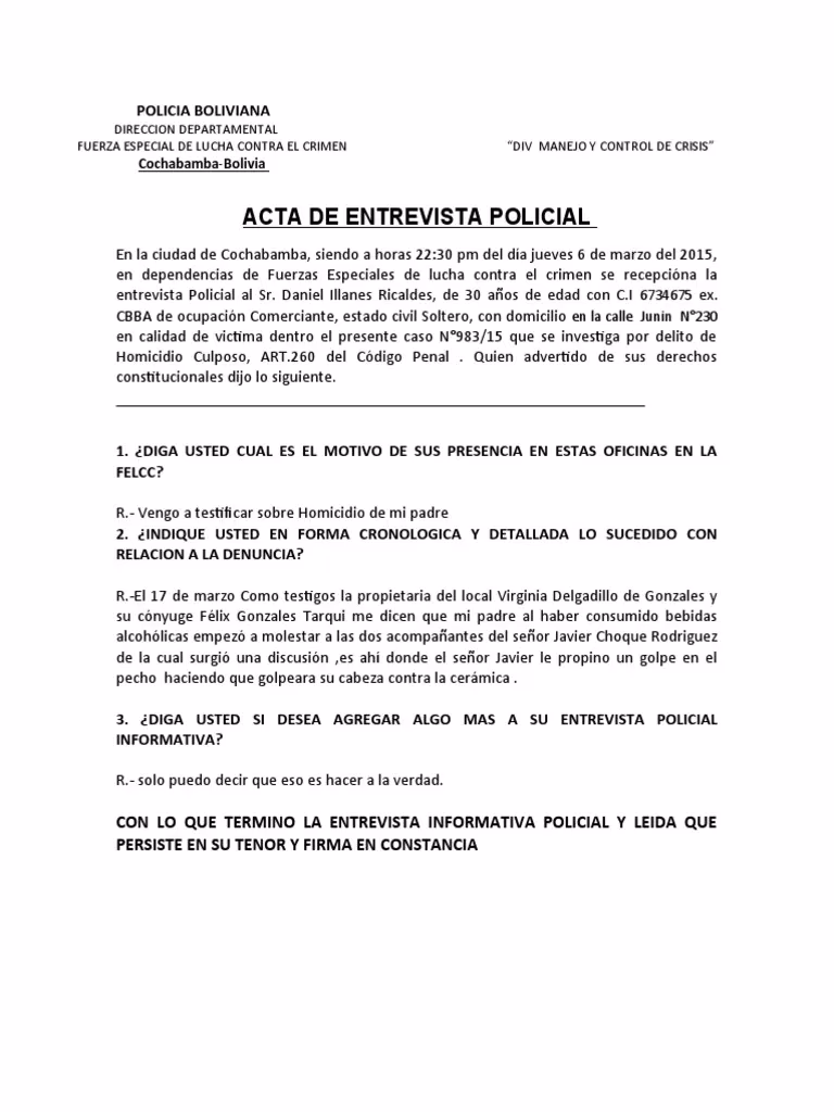 ¿Qué es un acta de entrevista?