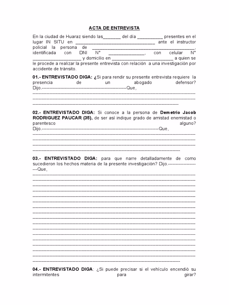¿Qué es un acta de entrevista?