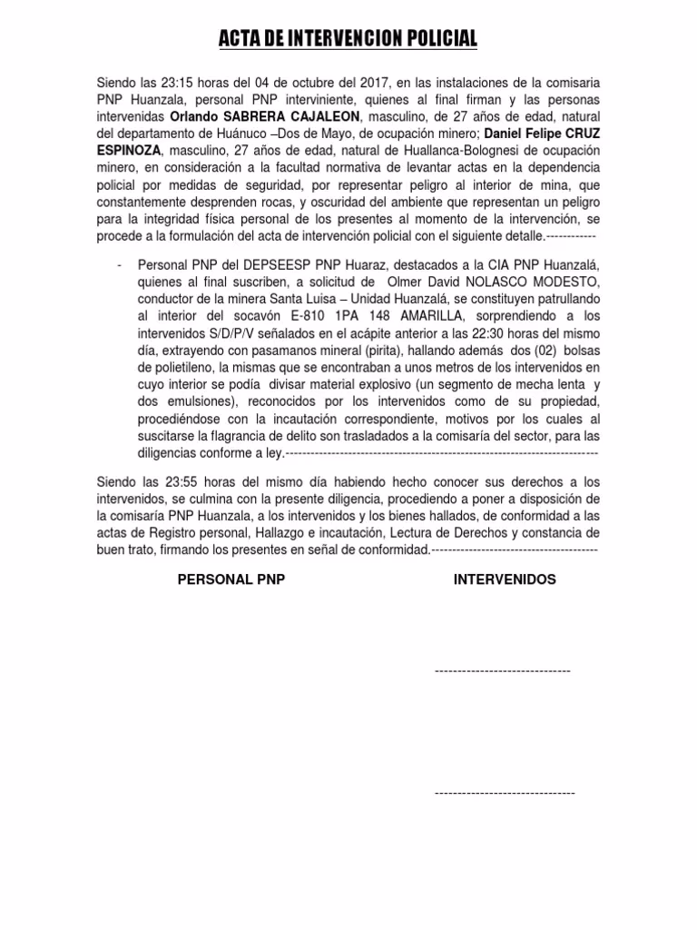 ¿Qué son las actas policiales?