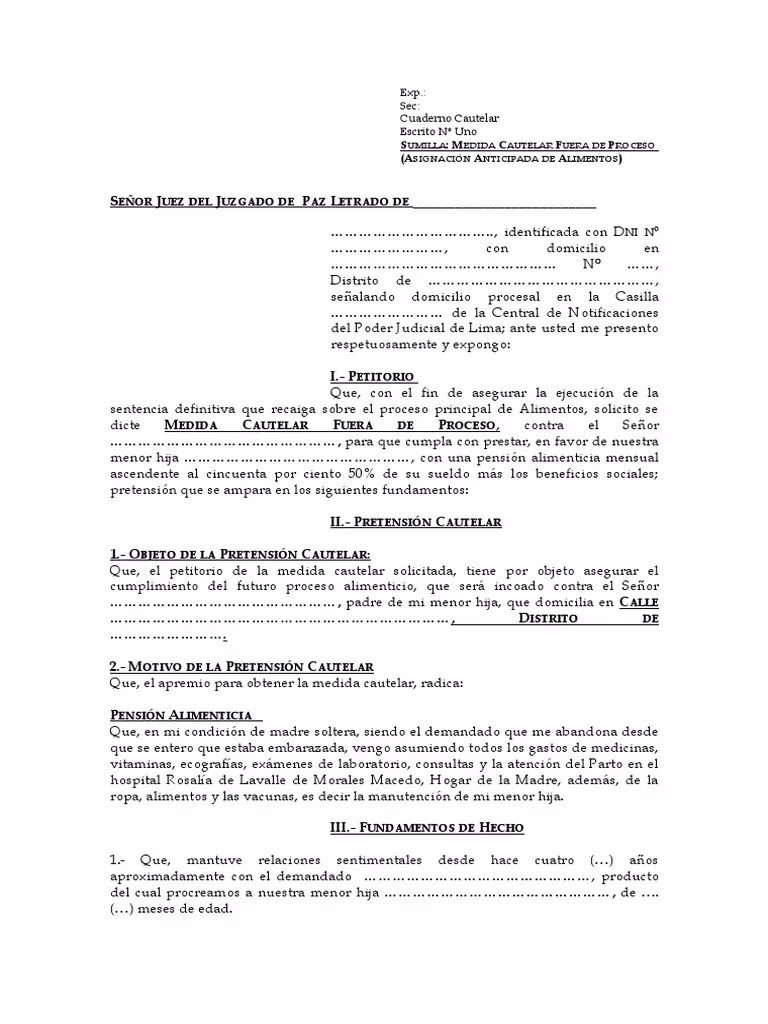 ¿Cómo solicitar el anticipo de alimentos?