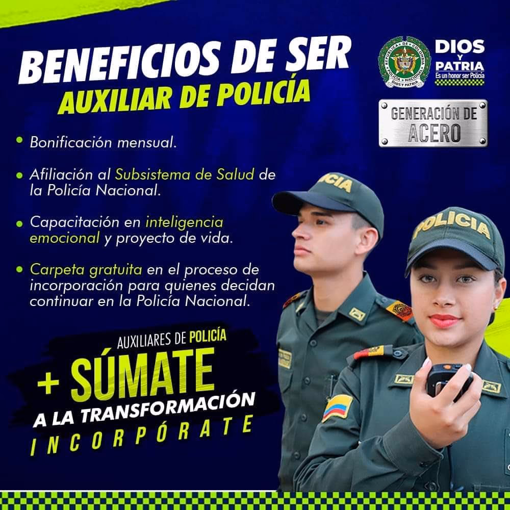 ¿Cuántos auxiliares bachilleres hay en la Policía Nacional?