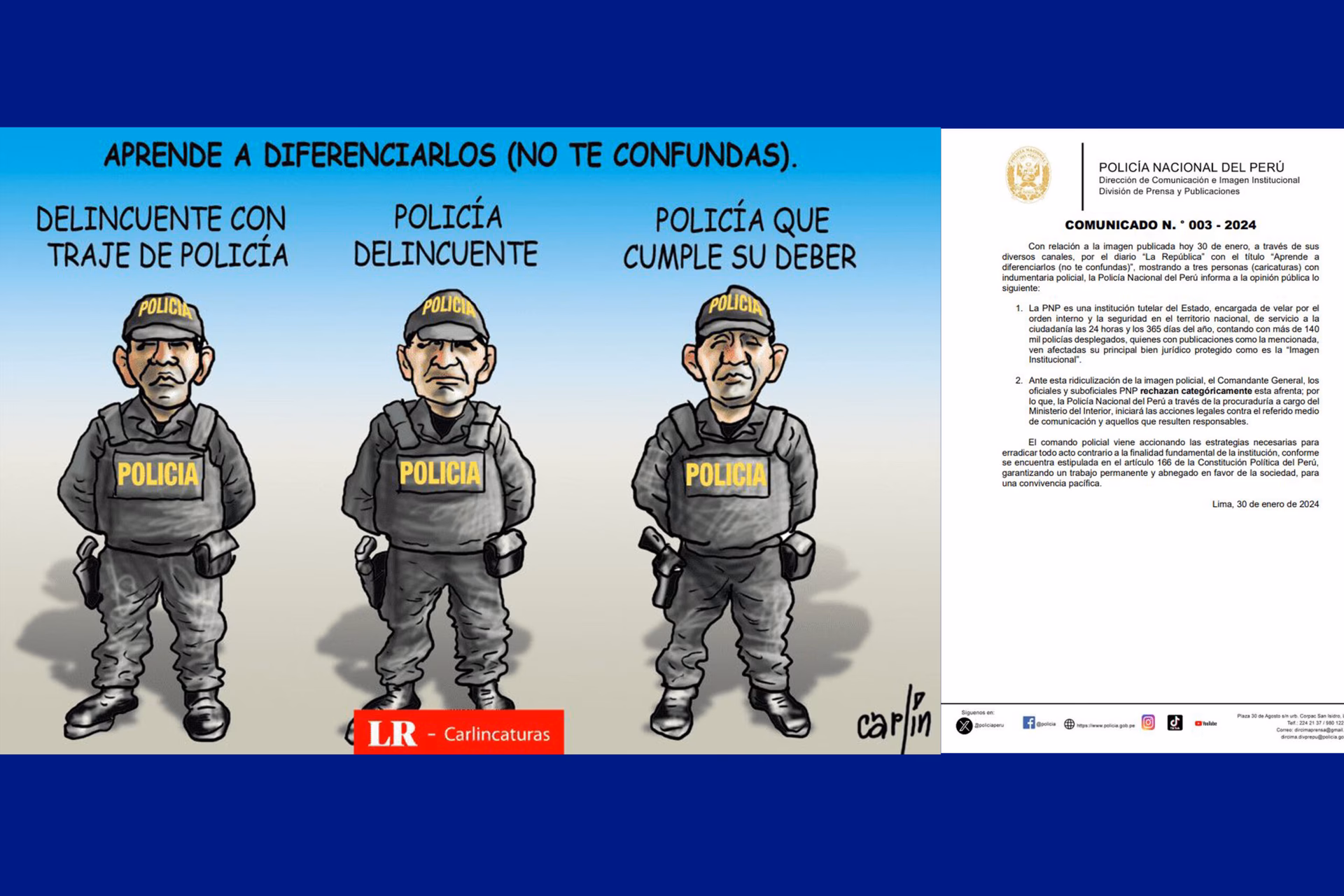 ¿Cómo afecta la caricatura a la policía?