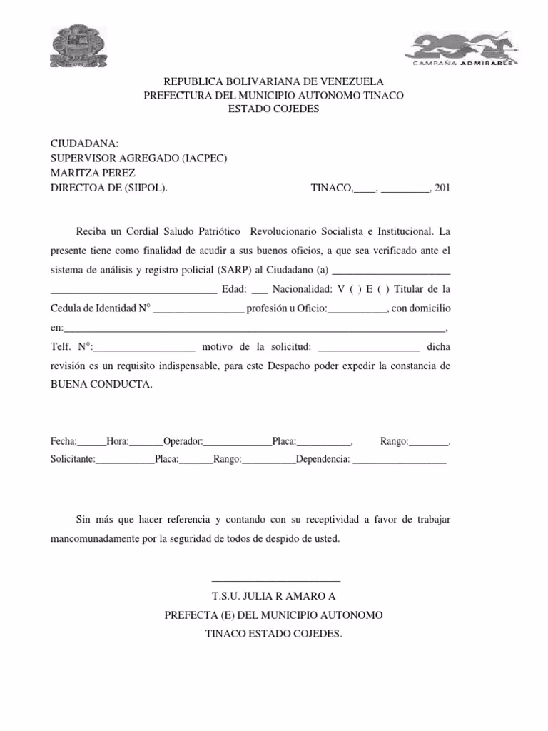 ¿Cómo se escribe la despedida de una carta de buena conducta?