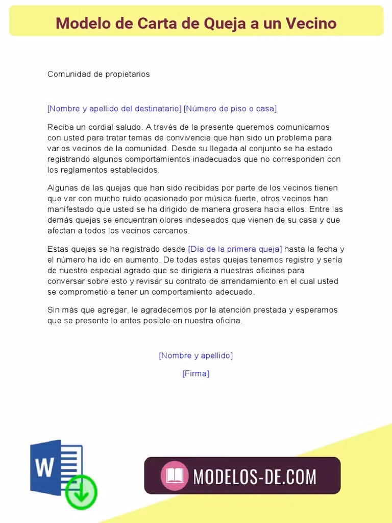 ¿Cómo redactar una carta de queja a vecinos?