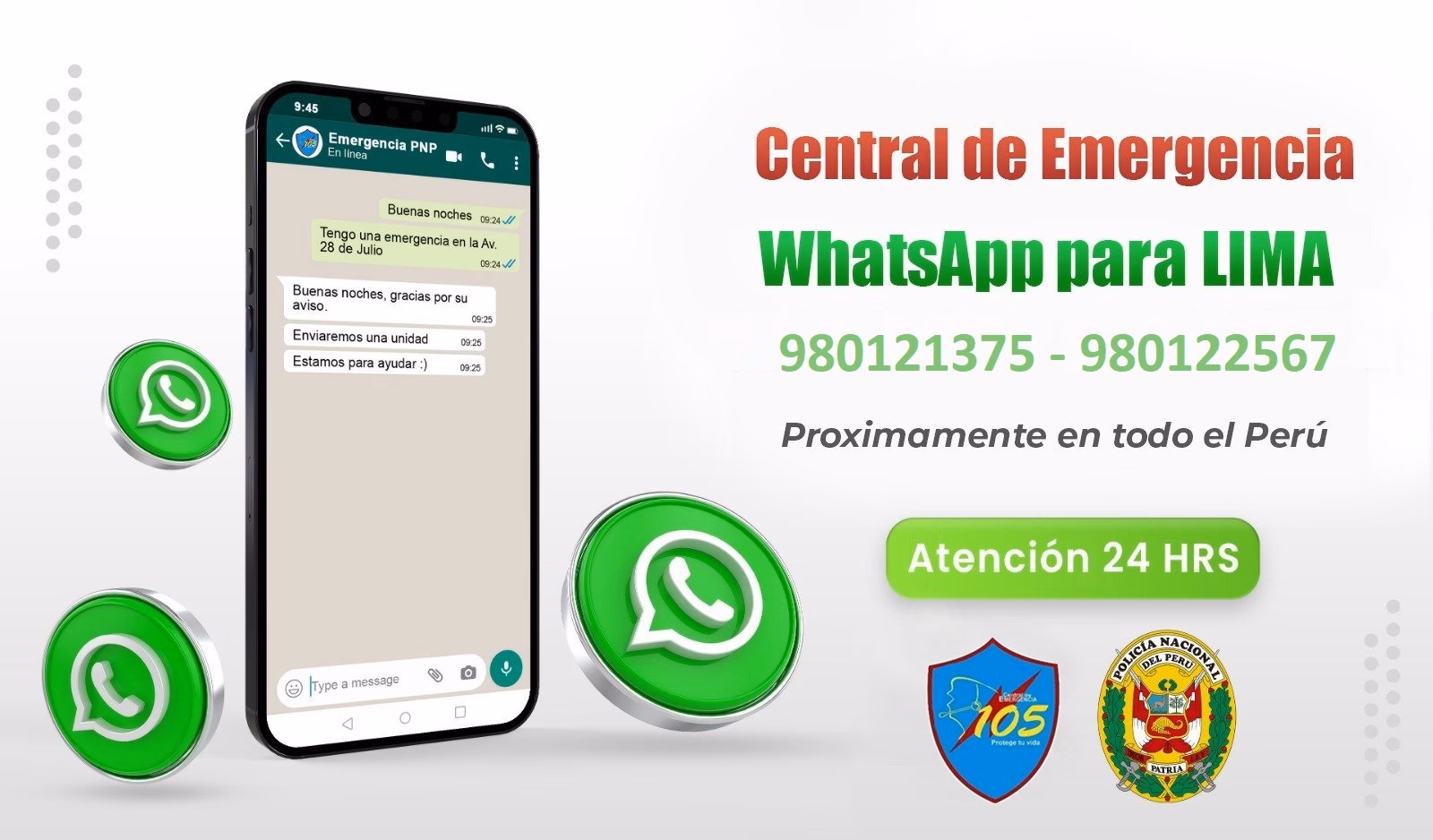 ¿Cuál es el número de teléfono de la Policía Nacional?