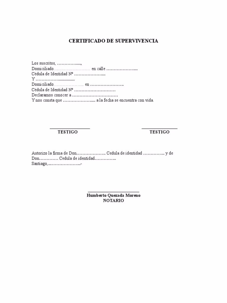 ¿Qué es el certificado de supervivencia?