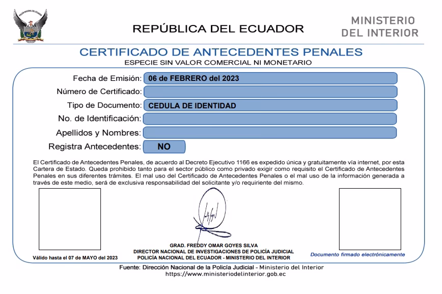 ¿Cuándo se revalida el certificado de policía?