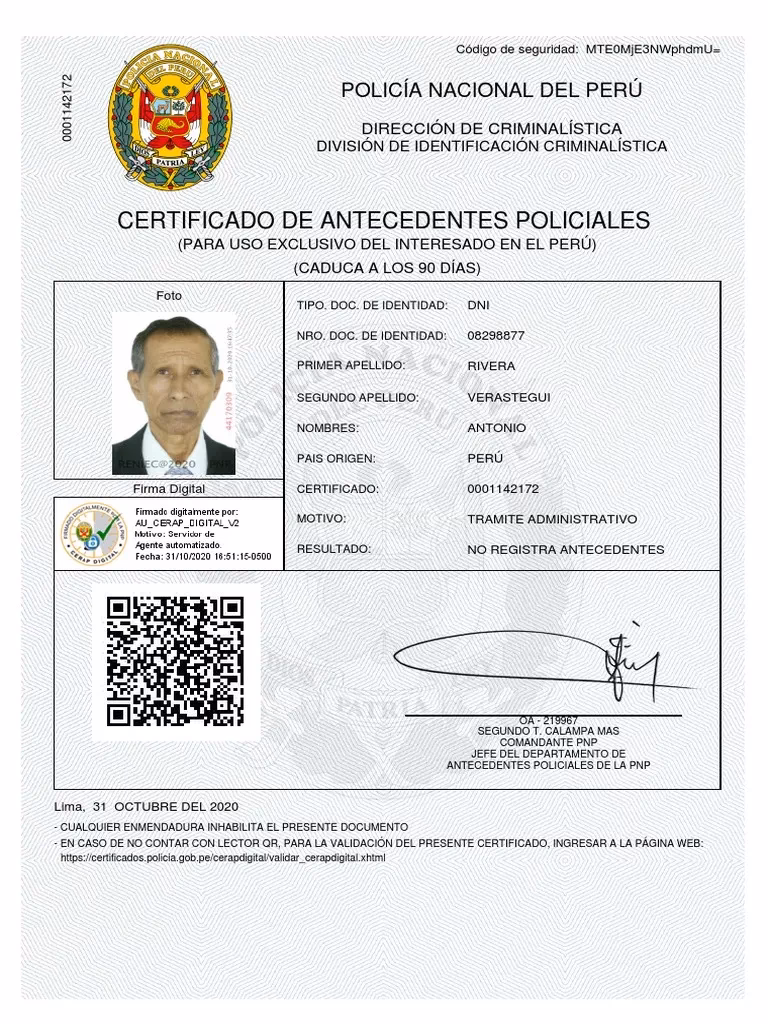¿Cuándo se revalida el certificado de policía?