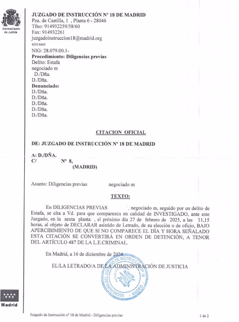 ¿Qué pasa si me citan como investigado?
