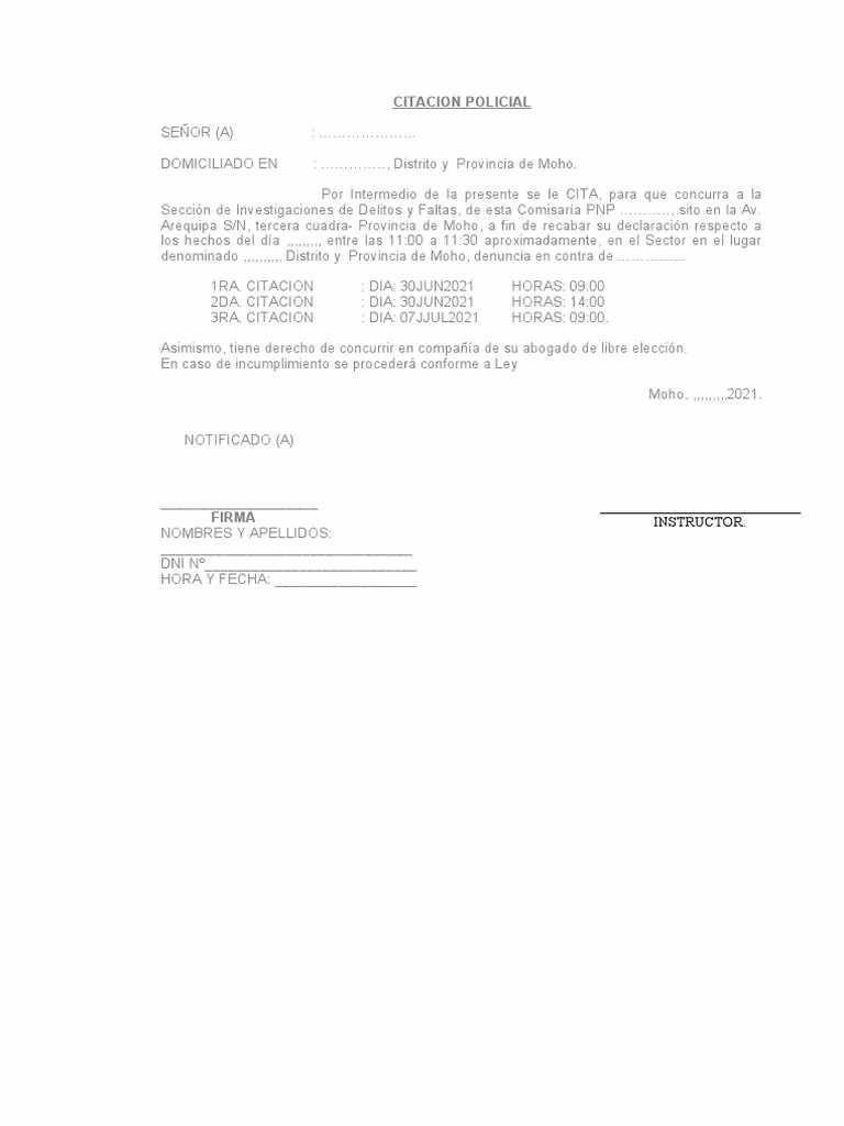 ¿Qué es la inasistencia a una citación?