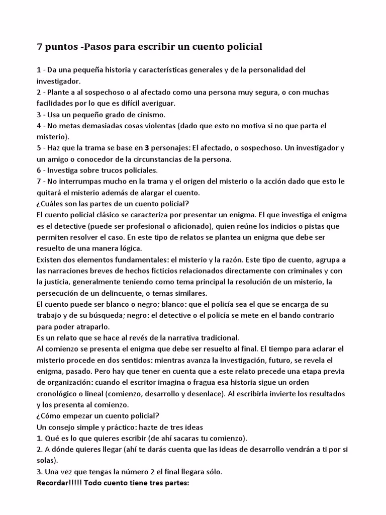 ¿Cómo captar la atención del lector en un cuento policial corto?