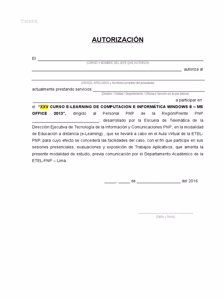 ¿Qué se necesita para realizar una autorización?
