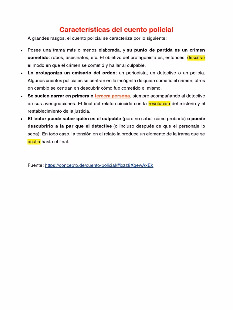 ¿Qué es un cuento policíaco?