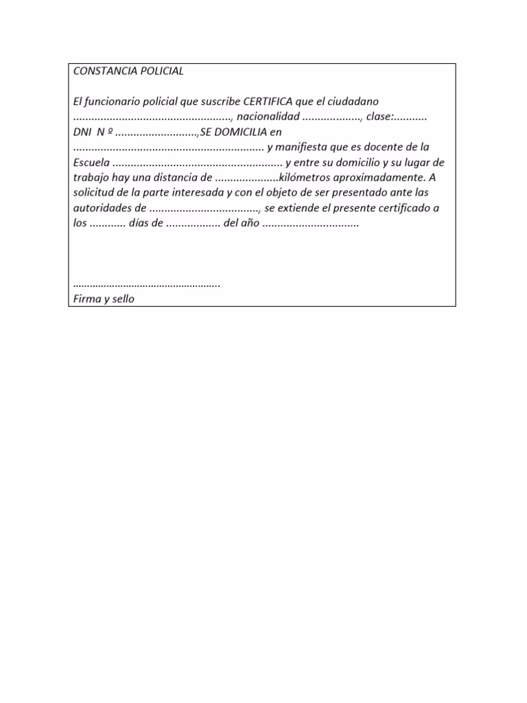 ¿Qué es la constancia de no antecedentes policiales?