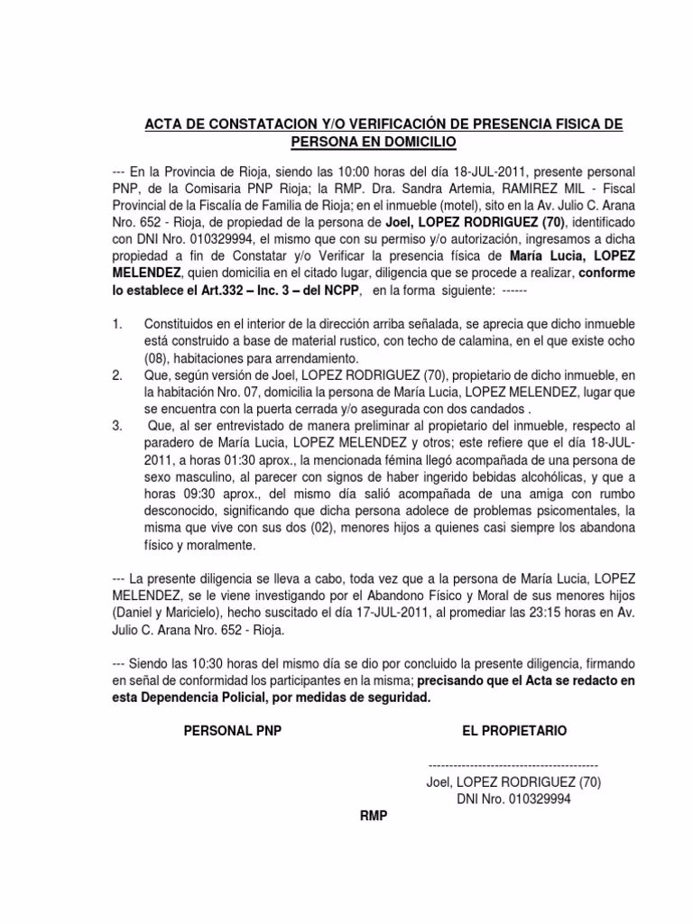 ¿Qué se debe hacer en una constatación por abandono de hogar?