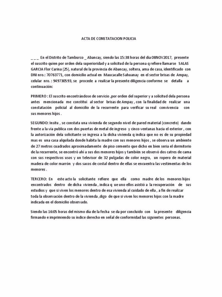 ¿Cuál es la diferencia entre constatación policial y denuncia?