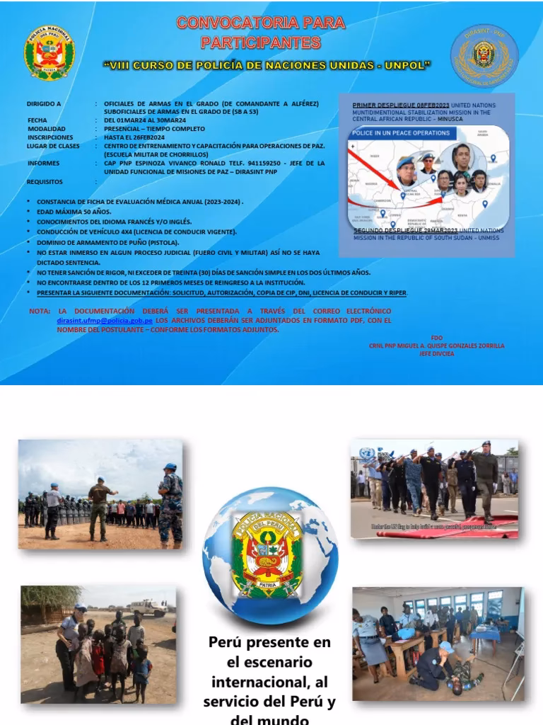 ¿Cuáles son las convocatorias de empleo vigentes en la Policía Nacional del Perú?