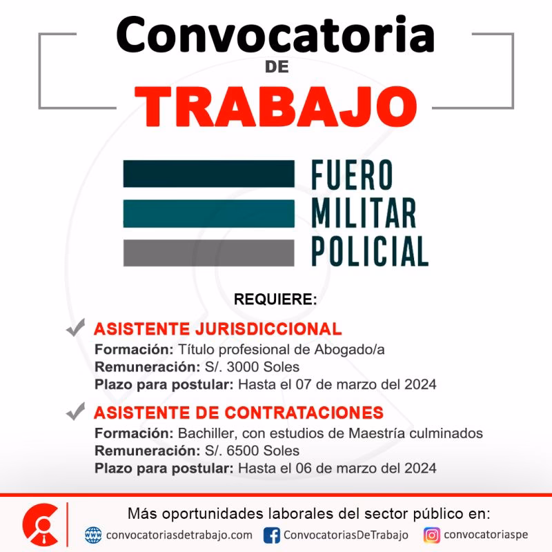 ¿Quién puede trabajar en fuero militar?