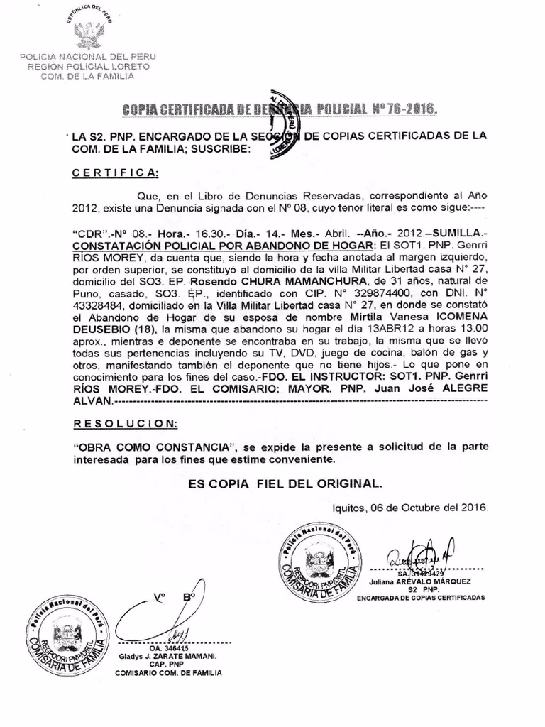 ¿Qué es la copia certificada digital de la denuncia policial?