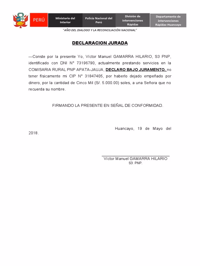 ¿Cómo presentar una declaración jurada de pérdida?