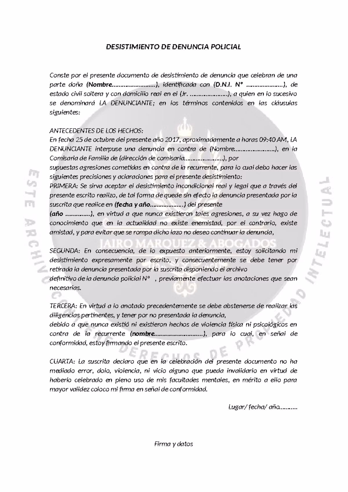 ¿Cuáles son los requisitos para presentar una denuncia?