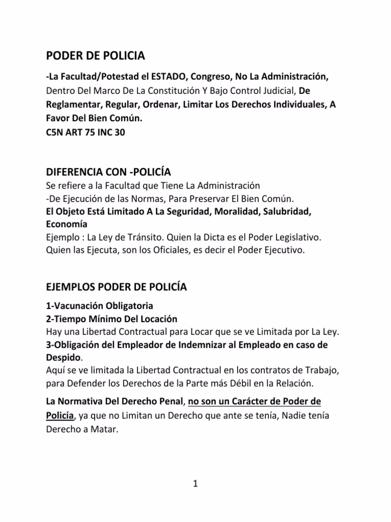 ¿Qué es el poder de policía?