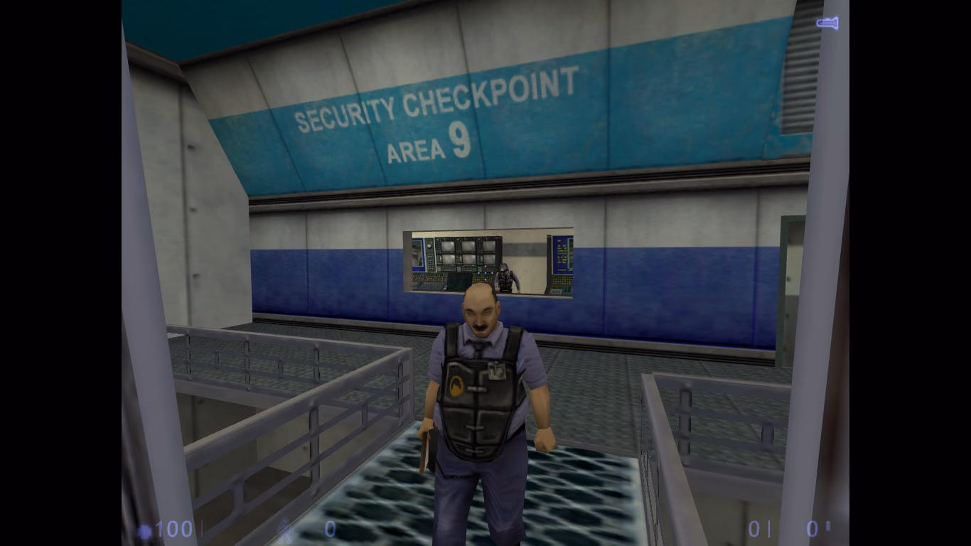 ¿Qué hace el guardia al llegar a una puerta?