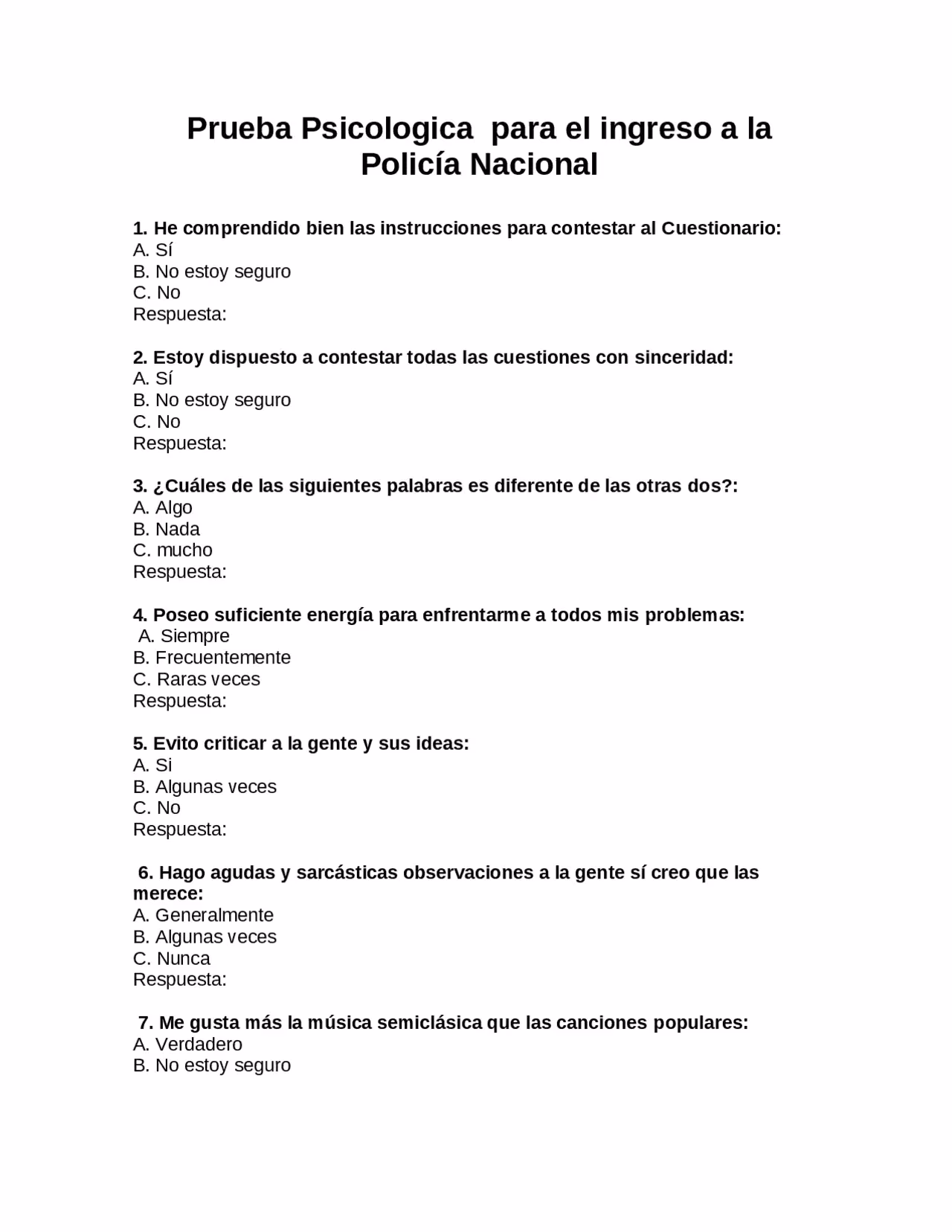 ¿Qué es el examen psicotécnico de la Policía Federal Argentina?