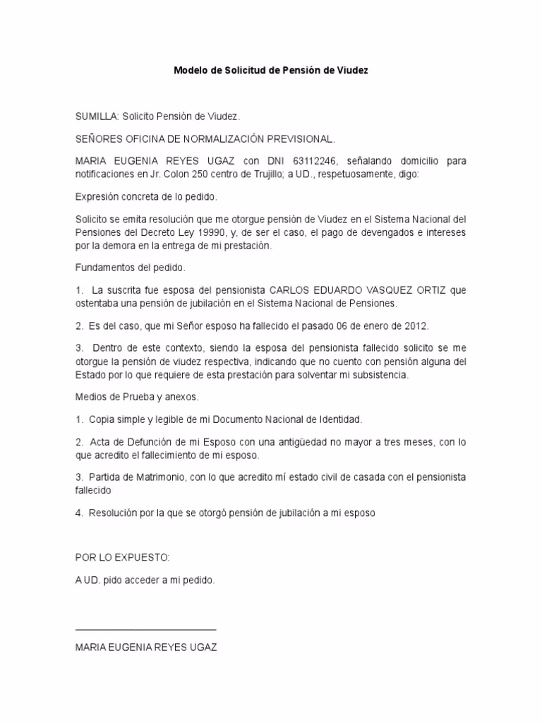 ¿Cuál es el plazo para solicitar la pensión por viudez?