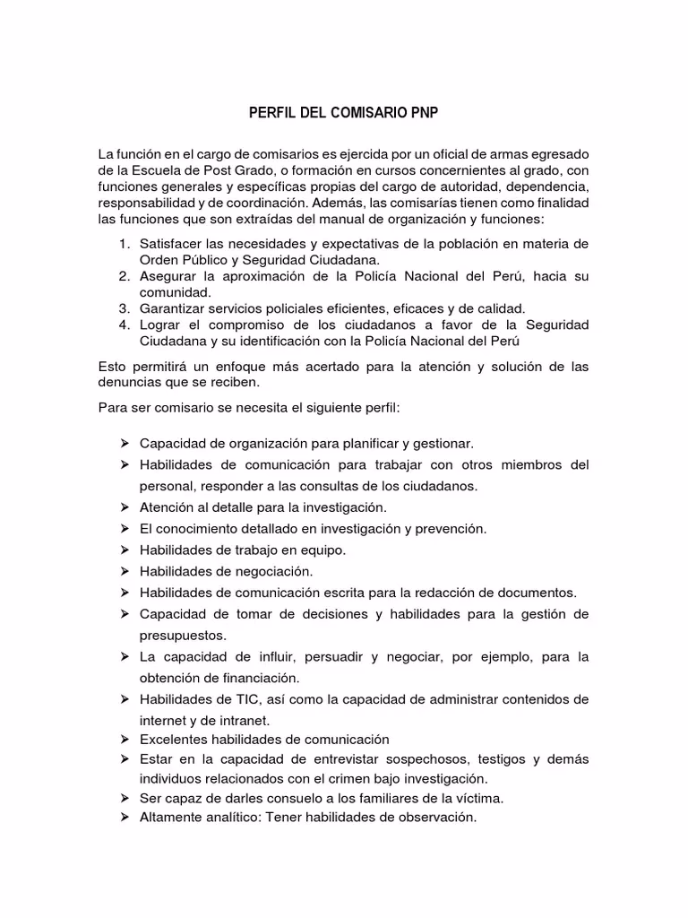 ¿Quiénes conforman el personal de la Policía Nacional del Perú?
