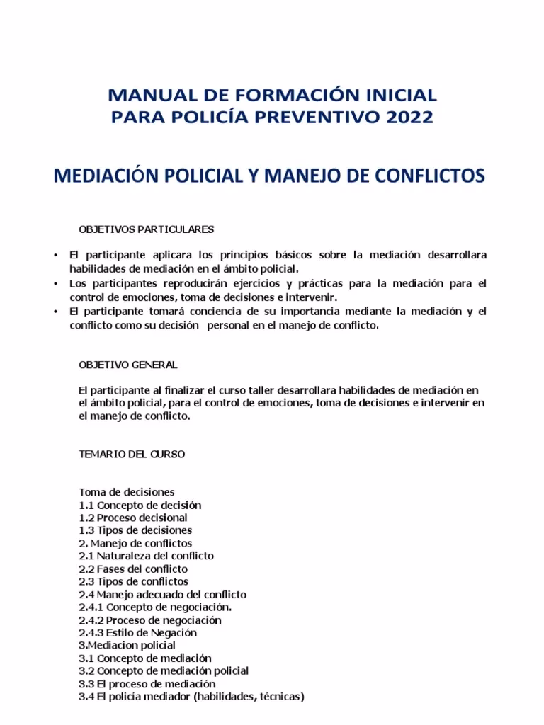 ¿Qué es la mediación policial?