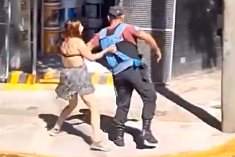 ¿Por qué una mujer insultó y agredió a un policía?
