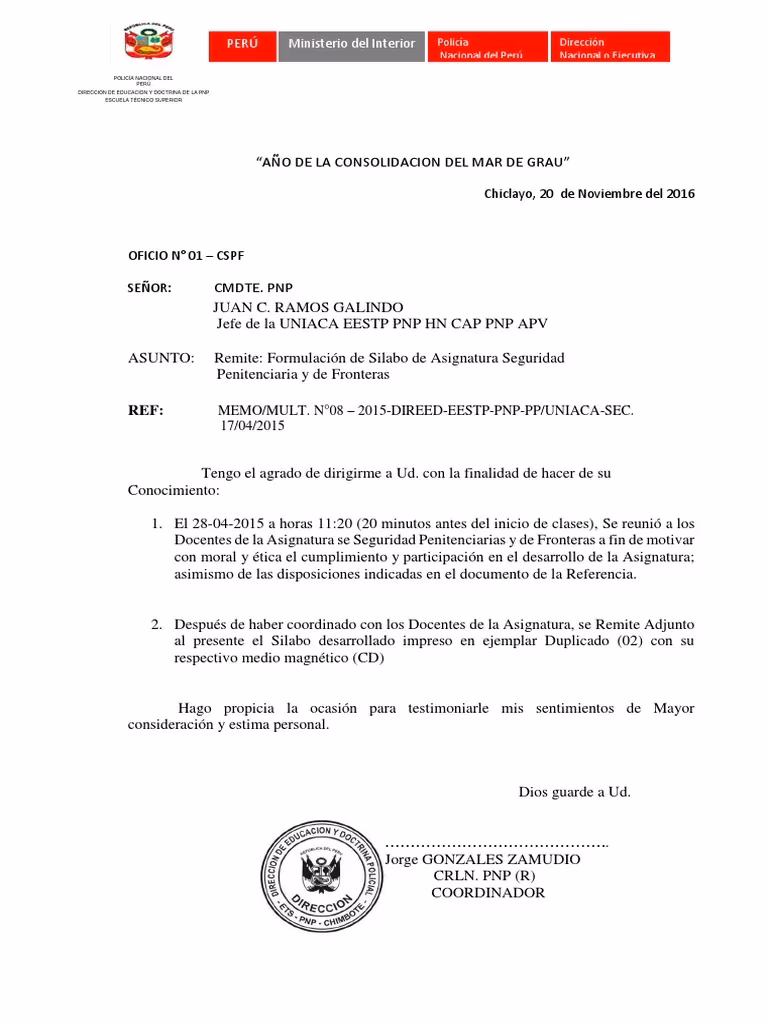 ¿Qué datos debe contener el oficio policial?