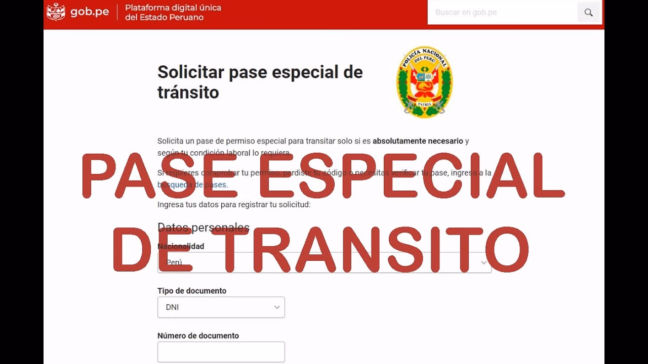 ¿Qué es el pase especial de tránsito?