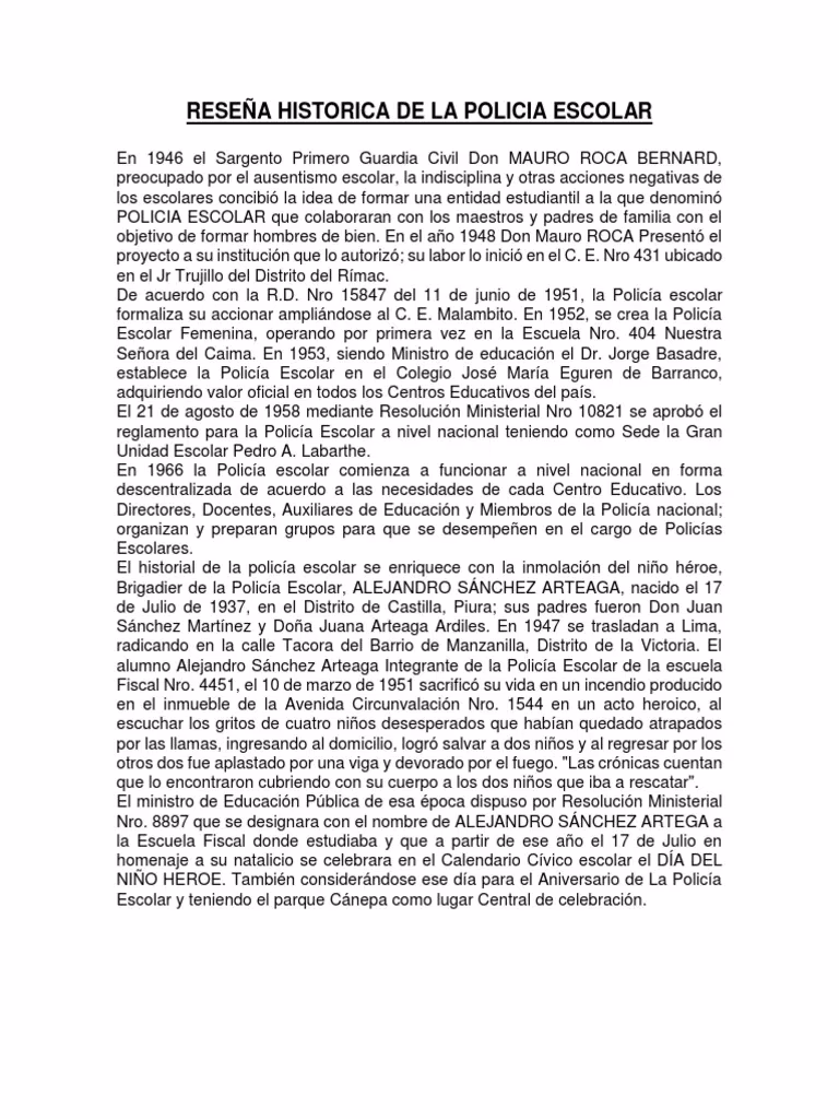 ¿Cuál es la historia de la policía escolar?