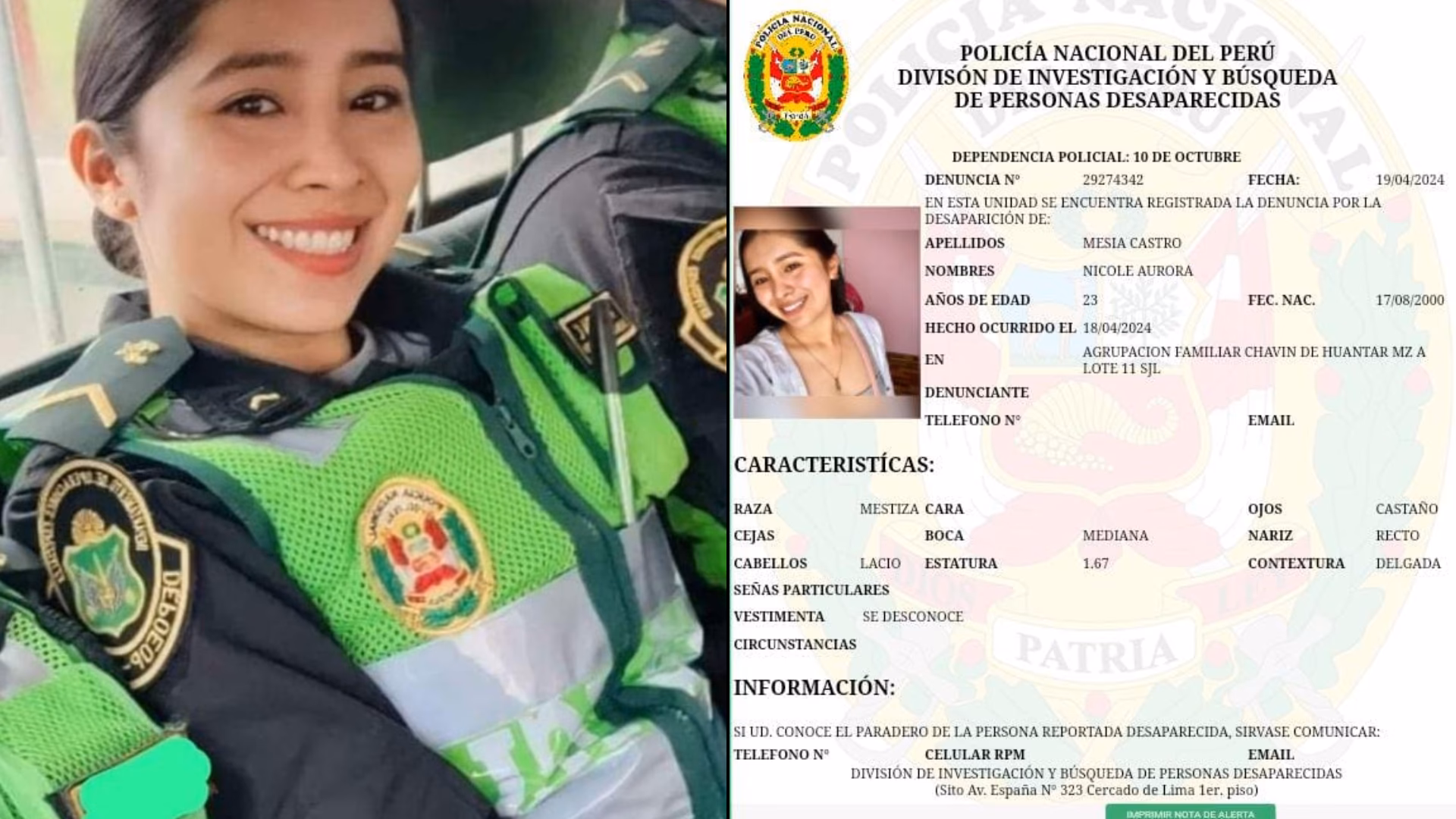 ¿Qué pasó con la agente policial de 23 años?