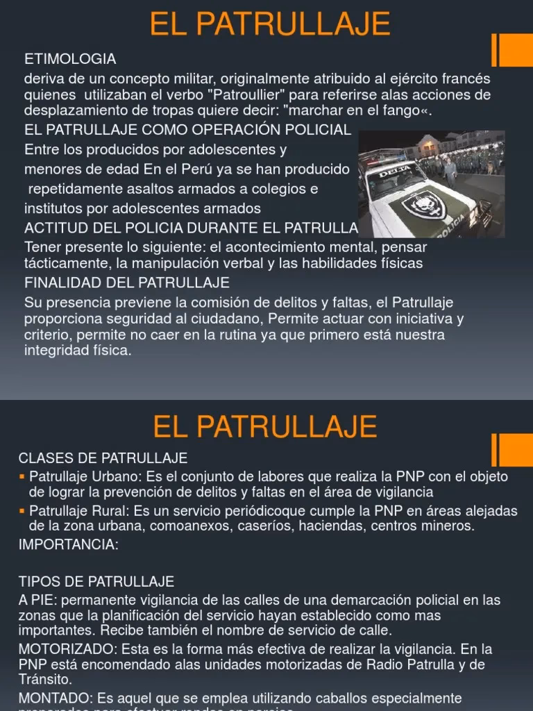 ¿Cuáles son los principios del patrullaje?