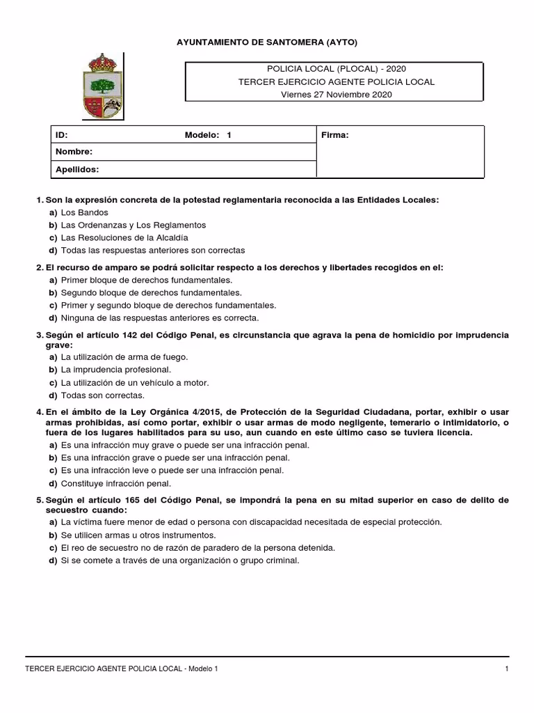 ¿Cuáles son los test gratis de policía local - normativa común?
